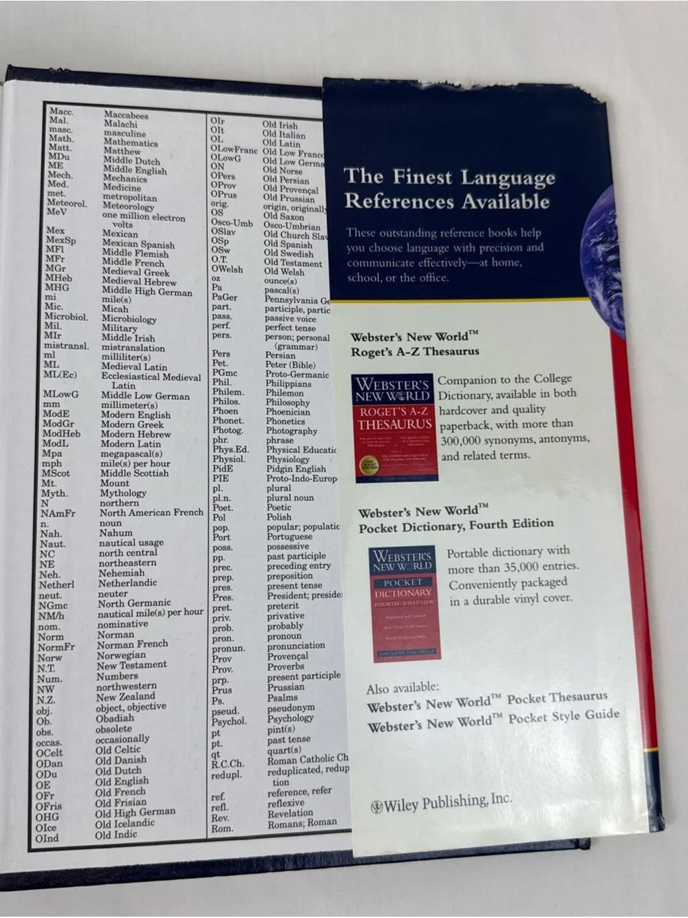 Webster’s New World College Dictionary 4th Edition- by Wiley Publishing Inc